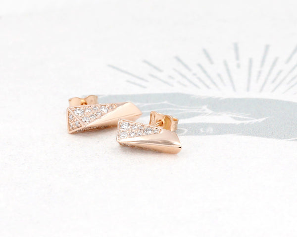 Rose Gold Pike Stud Earrings Studs Earrings By Bena Jewelry