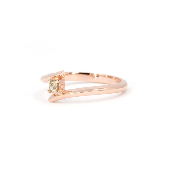 Rose Gold Yellow Diamond Ring by Bena Jewelry