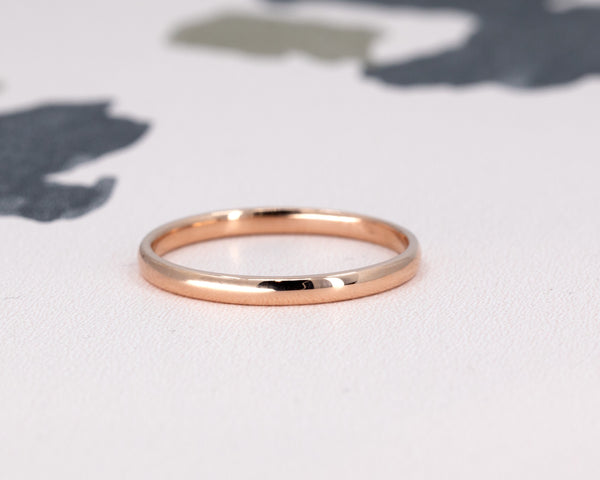 Rose Gold Classic Small Men Wedding Band Custom Made in Montreal by Bena Jewelry