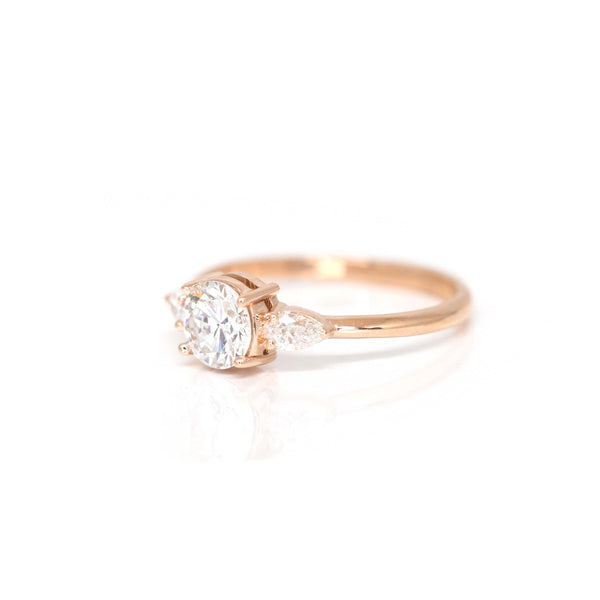 round diamond rose gold bridal ring bena jewelry designer
