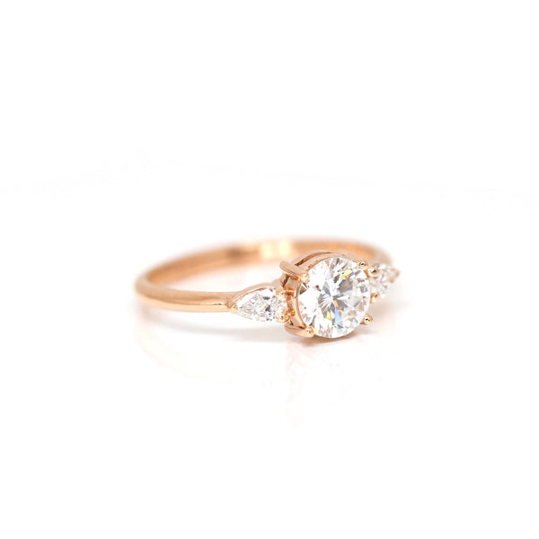 rose gold diamond bridal ring custom made in montreal bena jewelry