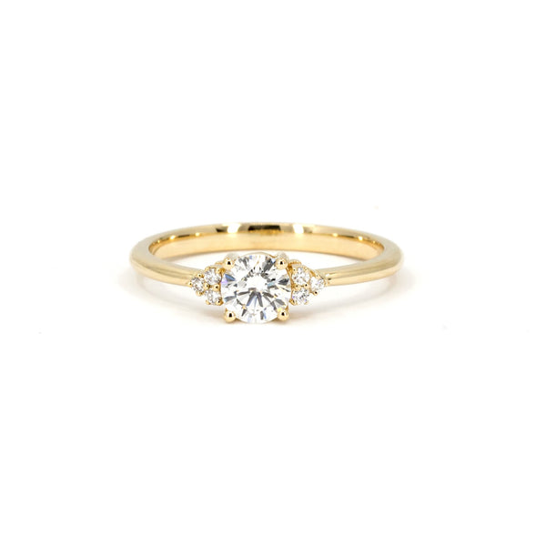 Round Shape Desir Round Diamond Ring Made in Yellow Gold by Ruby Mardi