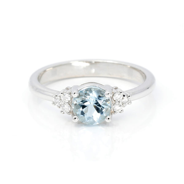 Aquamarine Diamond Desir White Gold Ring by Bena Jewelry