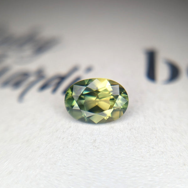 Oval Shape Bi Color Yellow Green Gemstone By Bena Jewelry