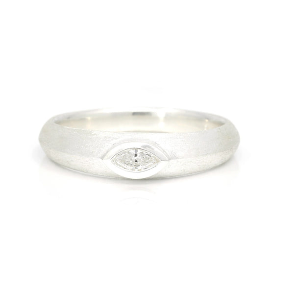 Marquise Lab Grown Satin Finish Men Ring by Bena Jewelry in Montreal