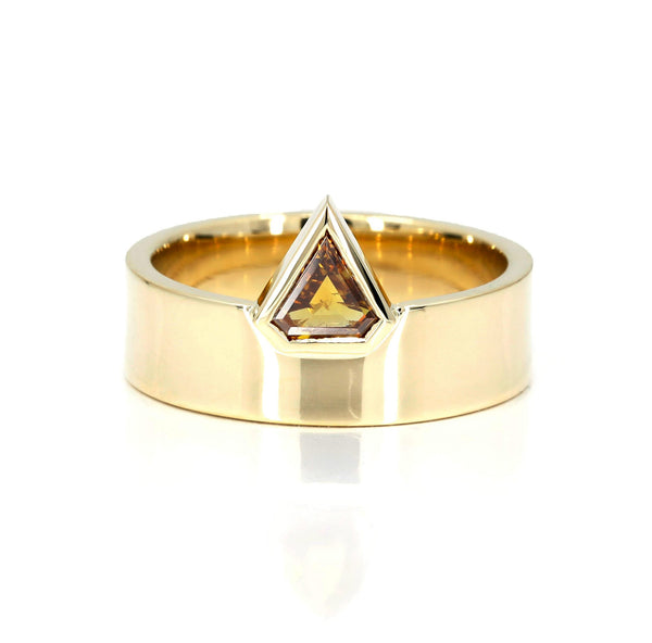 Edgy Bena Jewelry Yellow Gold Boxy Triangle Diamond Ring