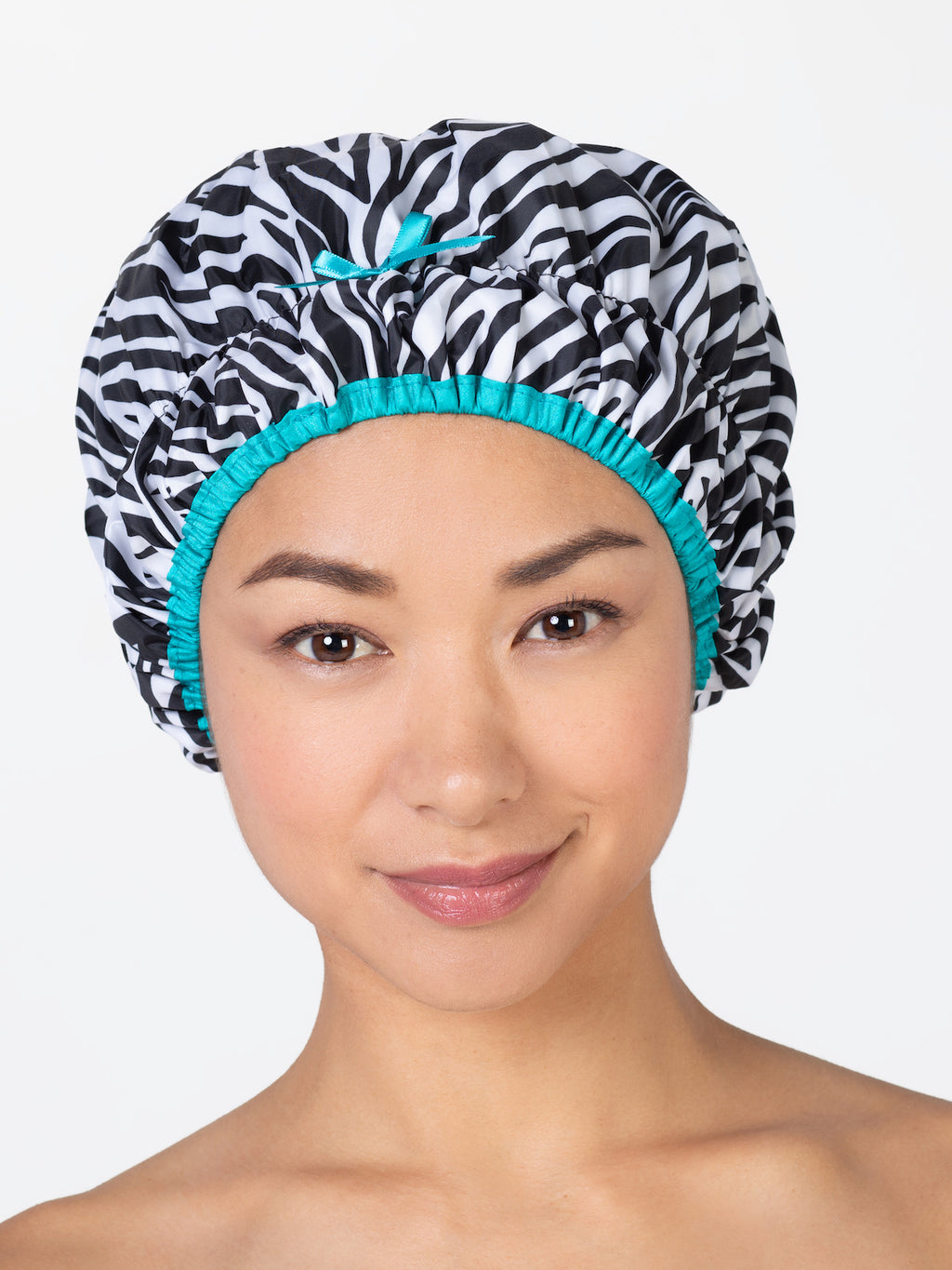 zebra shower cap