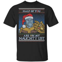 thanos youth shirt naughty list