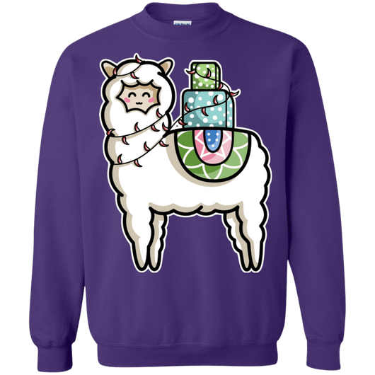 Kawaii Cute Llama Carrying Presents Crewneck Sweatshirt – Pop Up Tee