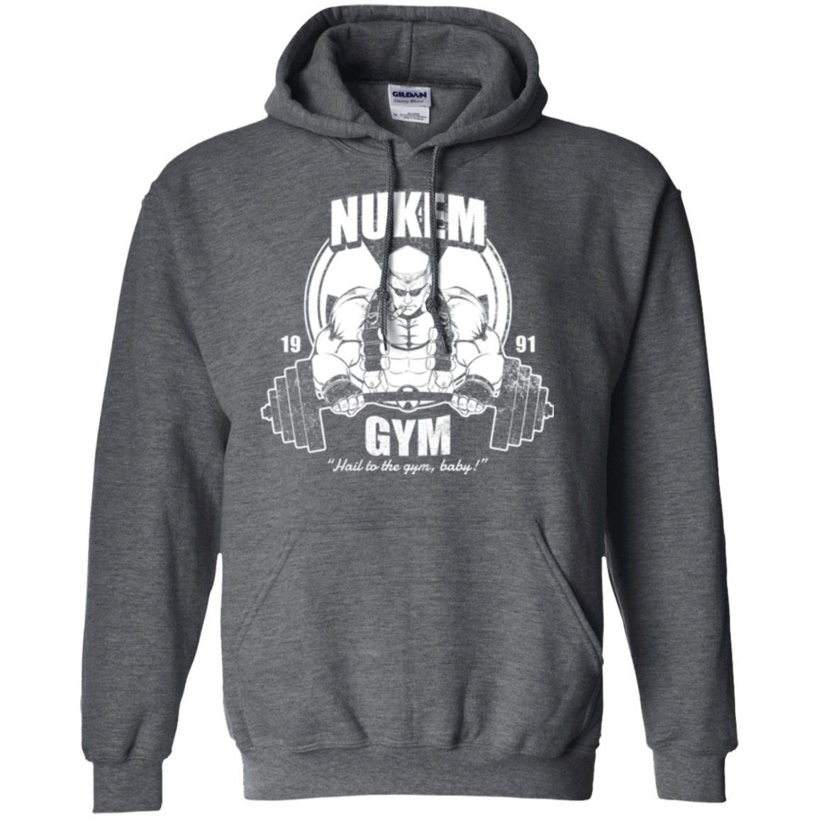 Sweatshirts Dark Heather / Small Nukem Gym Pullover Hoodie