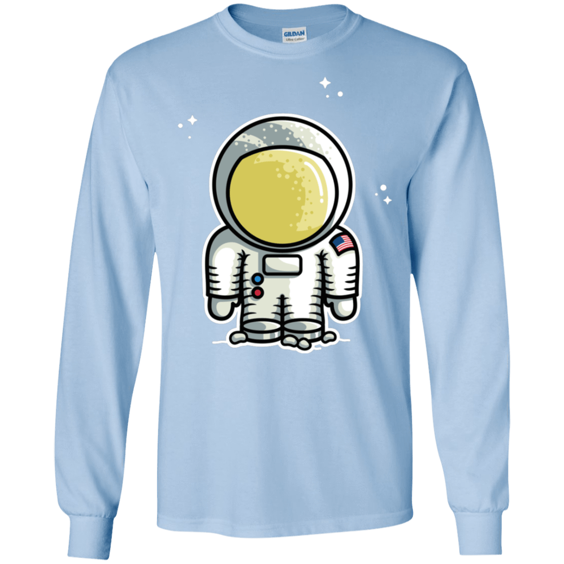 Cute Astronaut Men S Long Sleeve T Shirt Pop Up Tee