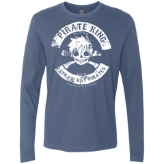 T-Shirts Indigo / S Pirate King Skull Men's Premium Long Sleeve