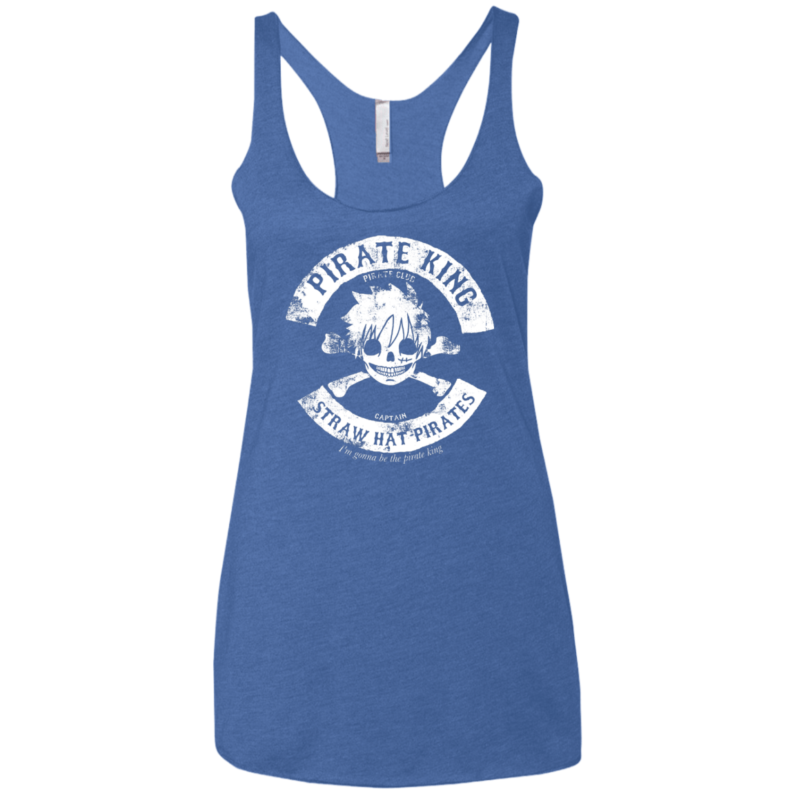 T-Shirts Vintage Royal / X-Small Pirate King Skull Women's Triblend Racerback Tank