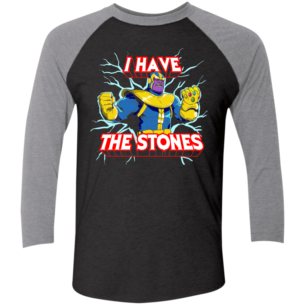 T-Shirts Vintage Black/Premium Heather / X-Small Thanos stones Men's Triblend 3/4 Sleeve
