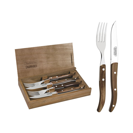 Tramontina Churrasco Premium Bueno steak knife set brown 4-piece