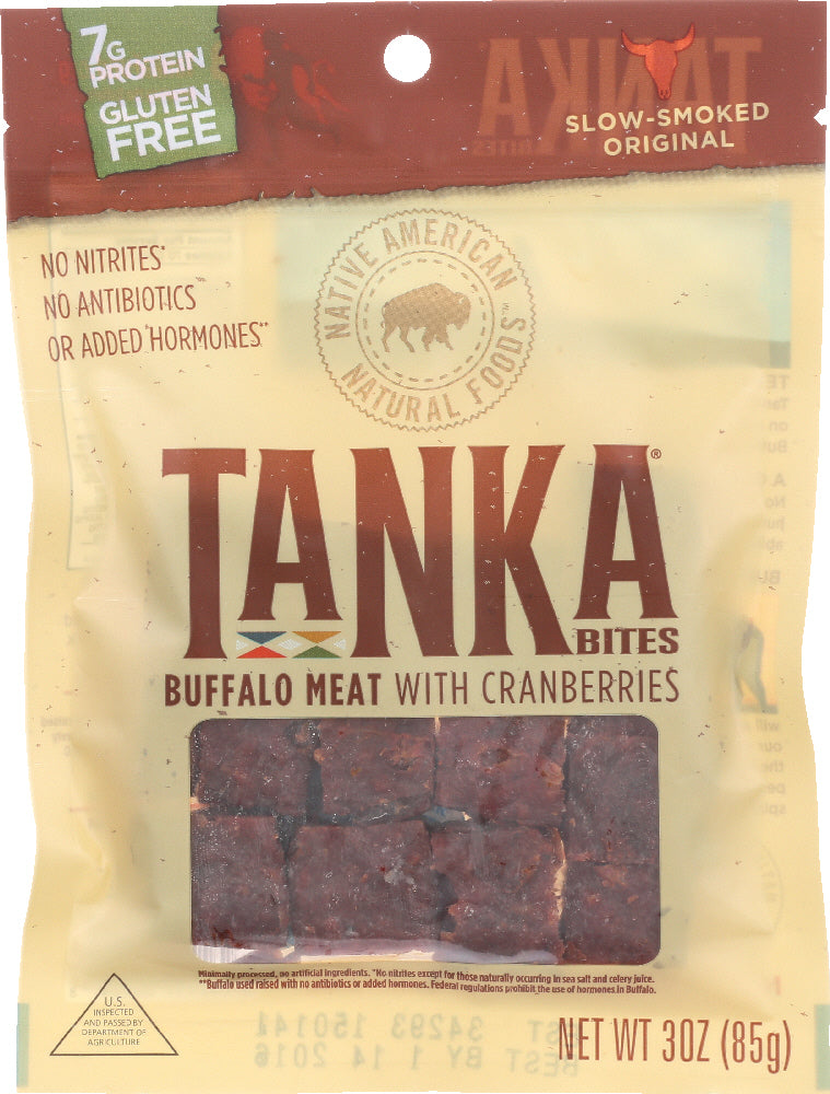 Tanka: Bites Buffalo Meat Cranberry Slow Smoked Original, 3 Oz