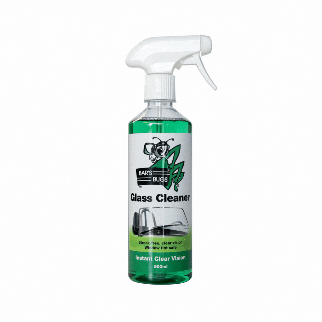 Use Bar's Bugs Glass Cleaner on tinted windows