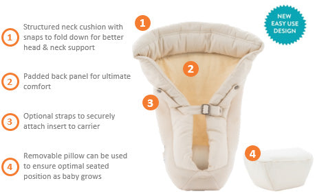 how to put on ergobaby with infant insert