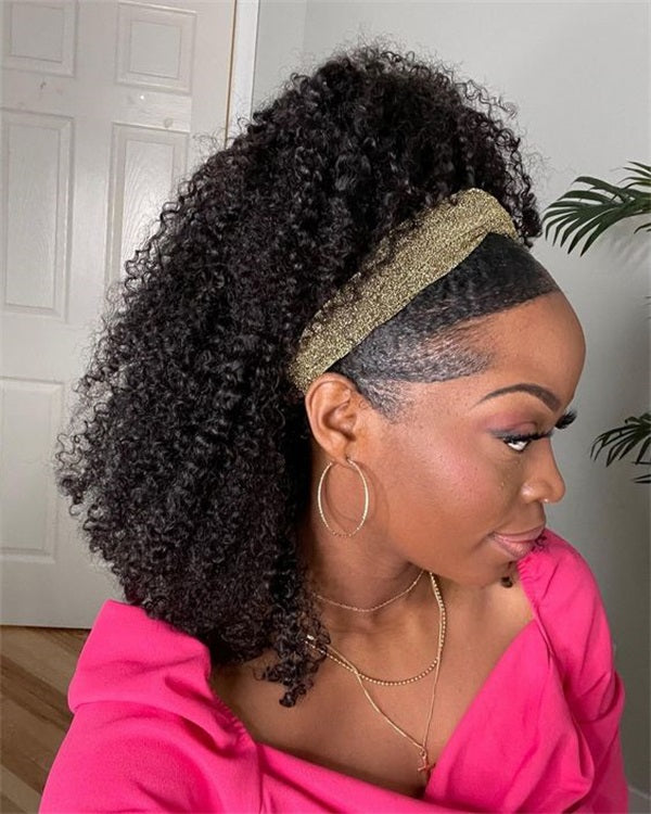 headband wig with high ponytail