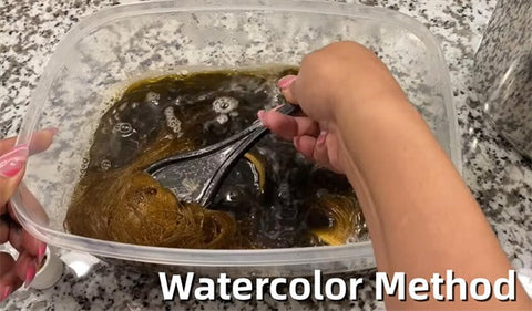 water color method dye a wig