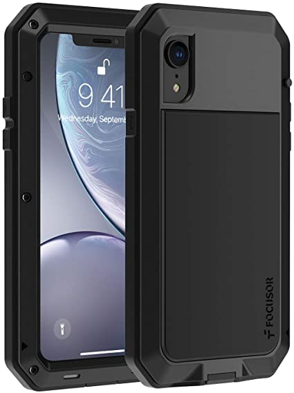 Focusor Coque iPhone 7/ iPhone Se(2020) / iPhone 8 【Antichoc &  Renforcé】【Metallique】 Incassable Solide Blindé Coque 360 degré Full Body  Heavy Duty Metal Protection Case avec du Verre trempé Noir