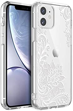 ZhuoFan Coque iPhone 11 Etui en Silicone 3D Transparente avec Motif Dessin  Antichoc Souple TPU Housse de Protection Case Cover Coque pour Téléphone  Apple iPhone11 Fleur Noir
