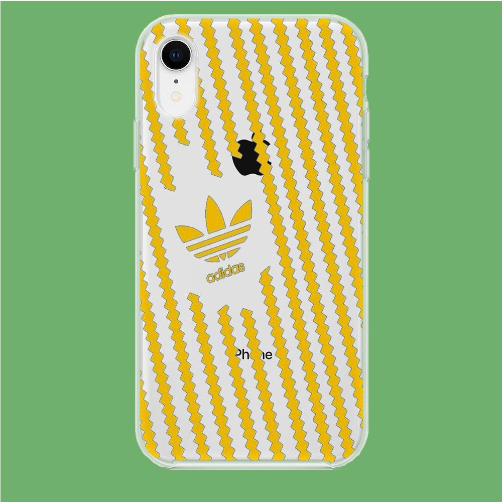 Adidas Logo Yellow Stripe coque clear iphone XR