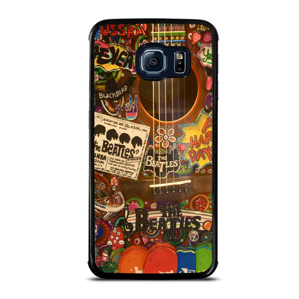 coque custodia cover fundas hoesjes j3 J5 J6 s20 s10 s9 s8 s7 s6 s5 plus edge D11997 BEATLES GUITAR COLLAGE Samsung Galaxy S6 Edge Case