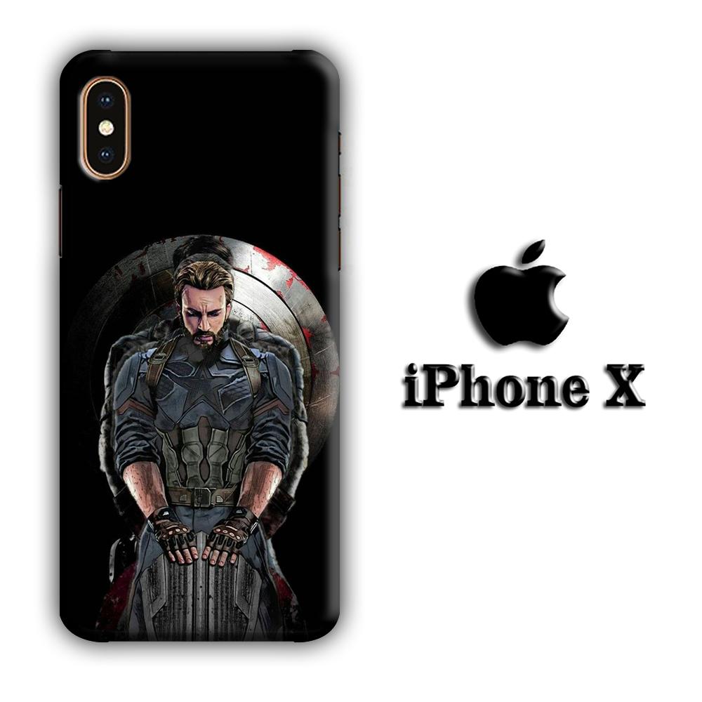 Captain America And Shield coque 3D iphone X