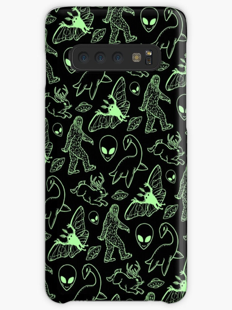 Cryptid Pattern (Green Lines) Coque Samsung S10