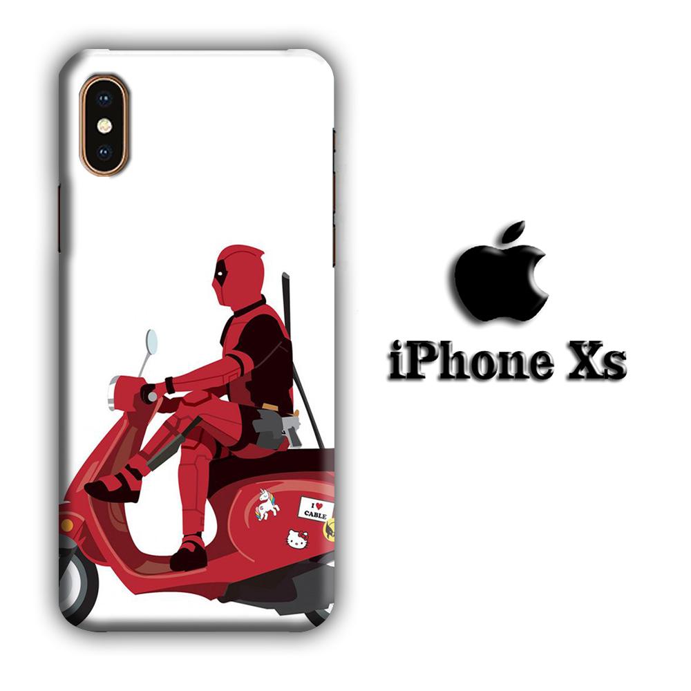Deadpool Scooter coque 3D iPhone Xs