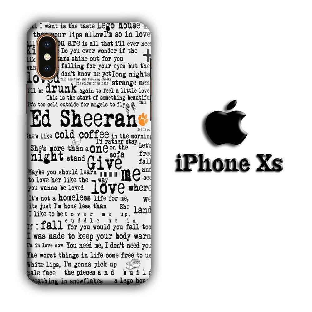 Ed Sheeran Coffe Quotes coque 3D iPhone Xs