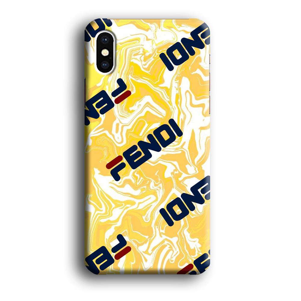 Fendi Yellow Marble coque 3D iPhone Xs