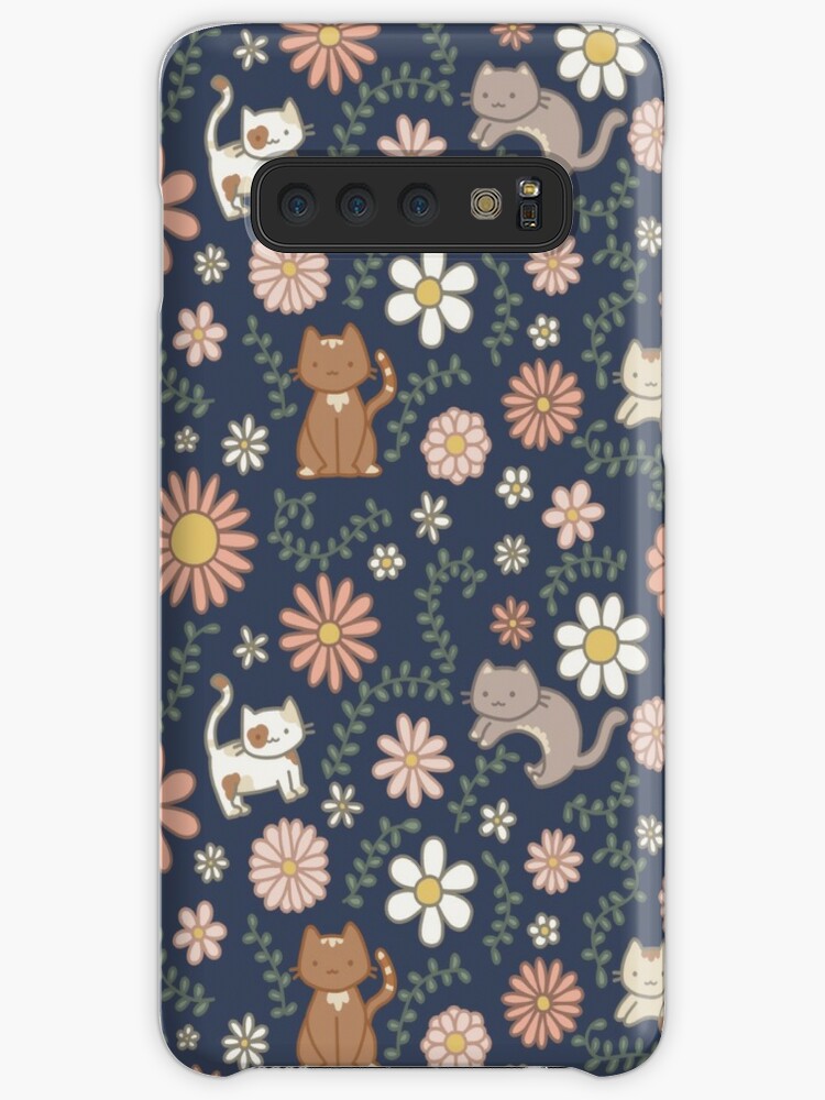 Flower Meower (Navy) Coque Samsung S10