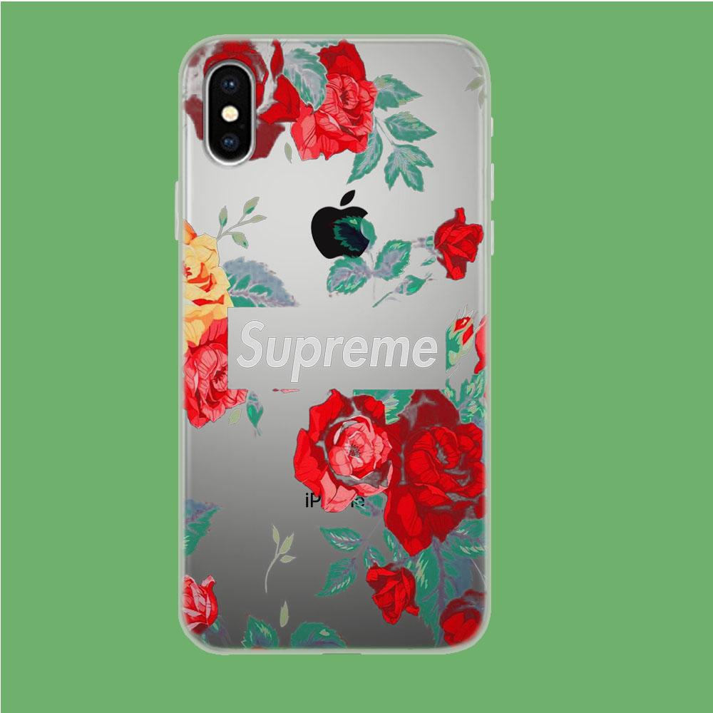 Flowers Supreme Dark coque clear iphone Xx