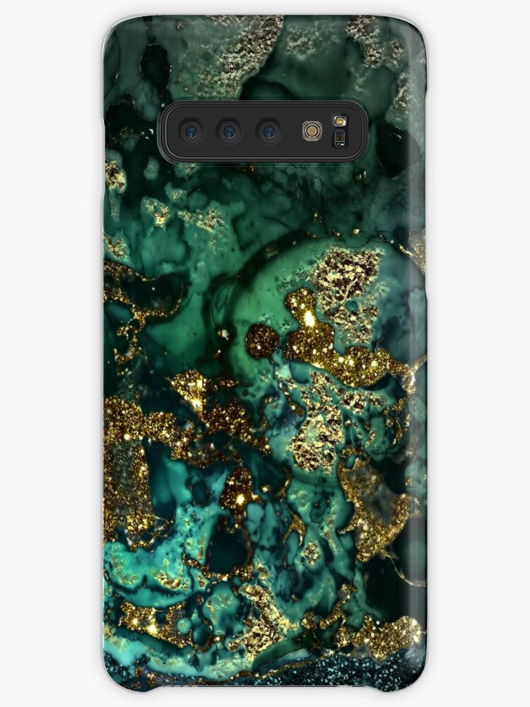 Gold Indigo Malachite Marble Coque Samsung S10