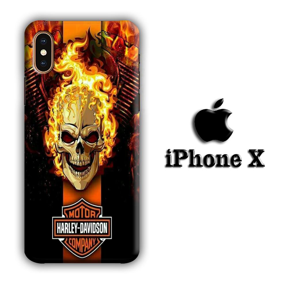 Harley Davidson Skull Fire coque 3D iphone X