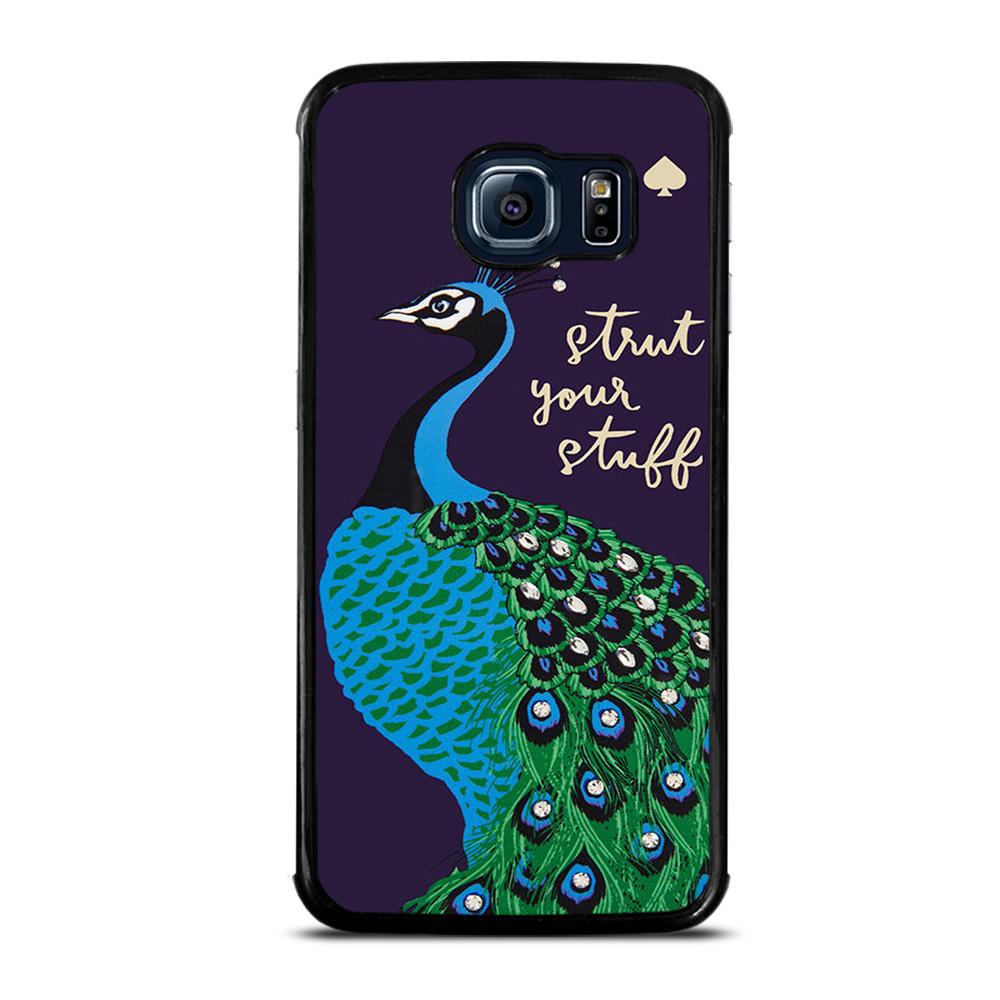 coque custodia cover fundas hoesjes j3 J5 J6 s20 s10 s9 s8 s7 s6 s5 plus edge D29625 KATE SPADE PEACOCK BIRD Samsung Galaxy S6 Edge Case