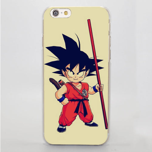 Kid Goku Ready to Fight Simple Beige iPhone 5 6 7 Plus coque