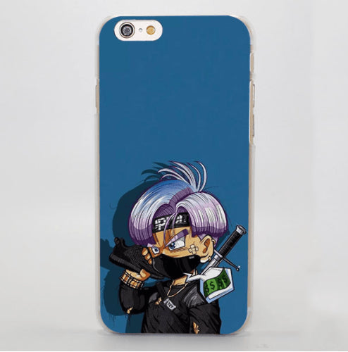 Kid Trunks Ninja Mode Blue Hard Clear iPhone 5 6 7 Plus coque Cover