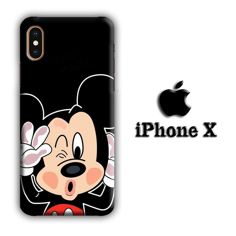 Mickey Mouse Stick In The Glass coque 3D iphone X