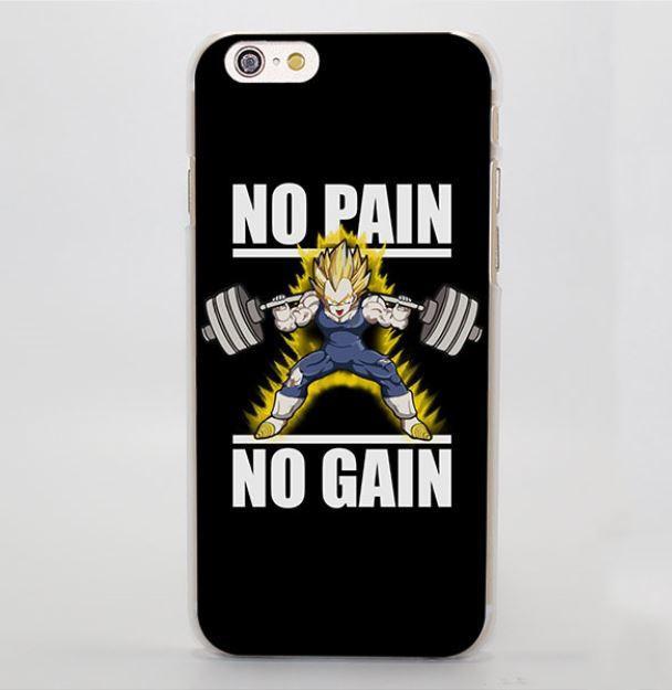 No Pain No Gain Super Saiyan Vegeta Hard iPhone 4 5 6 7 Plus coque