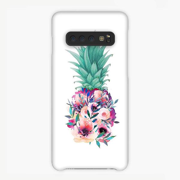 Coque Samsung galaxy S5 S6 S7 S8 S9 S10 S10E Edge Plus Pineapple Leaf Flower Watercolor