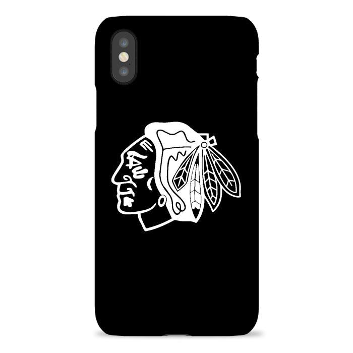 Coque iphone 5 6 7 8 plus x xs 11 pro max White Black Chicago Blackhawks Logo copy