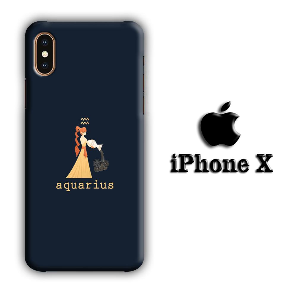 Zodiac Aquarius 002 coque 3D iphone X