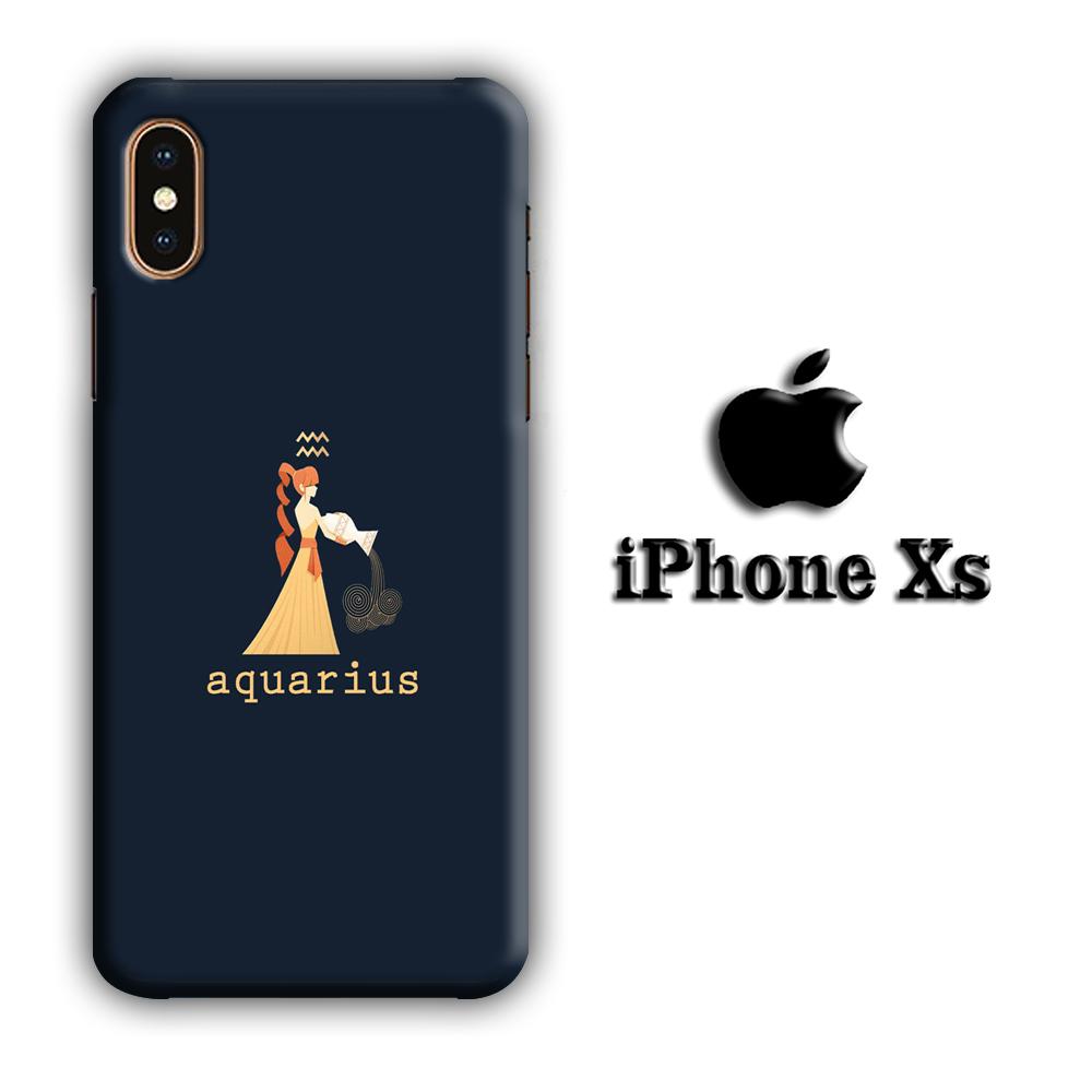 Zodiac Aquarius 002 coque 3D iPhone Xs