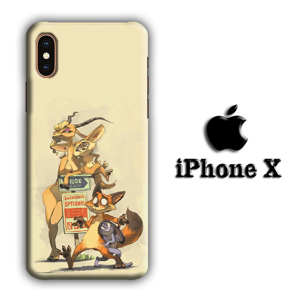 Zootopia Nick And Gazelle coque 3D iphone X