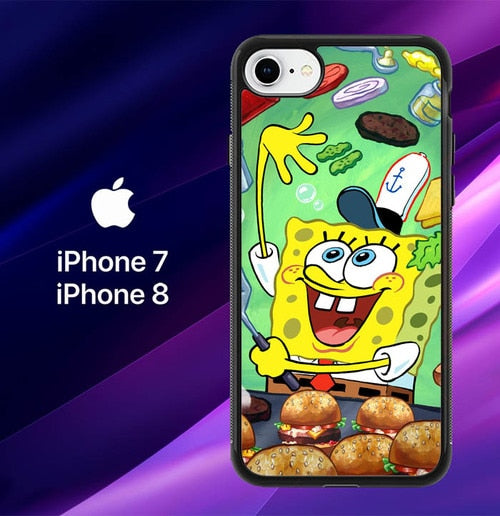 Spongebob Squarepants krabby patty Z0046 coque iPhone 7 , iPhone 8