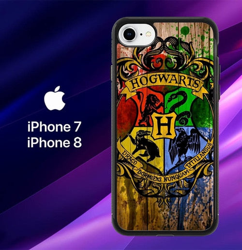 Harry Potter Hogwarts Logo wood Z0295 coque iPhone 7 , iPhone 8