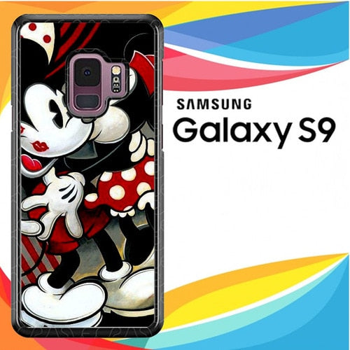 Hugs and Kisses  Mickey Minnie mouse Z1557 coque Samsung Galaxy S9